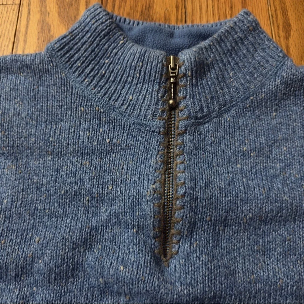Woolrich Women's Knit Pullover‎ Quarter Zip Sweater Blue Size Large